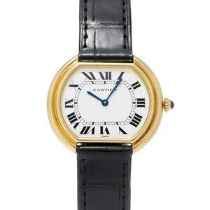 CARTIER 81721152 White/Blanc Ladies Watches Hand Winding Used Ginzo